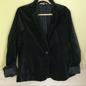 Deep green velvet blazer
